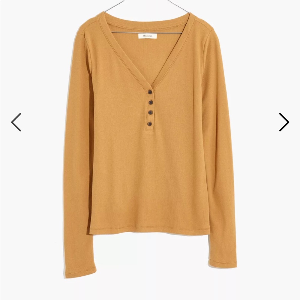 Madewell Fine Ribbed Henley Tee- XL